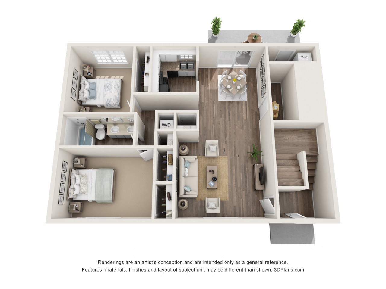 2 Bed, 1 Bath, 1147 sq. ft.
